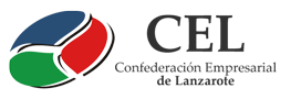 Logo de la Confederación Empresarial de Lanzarote (CEL), en color azul, rojo y verde sobre fondo blanco.