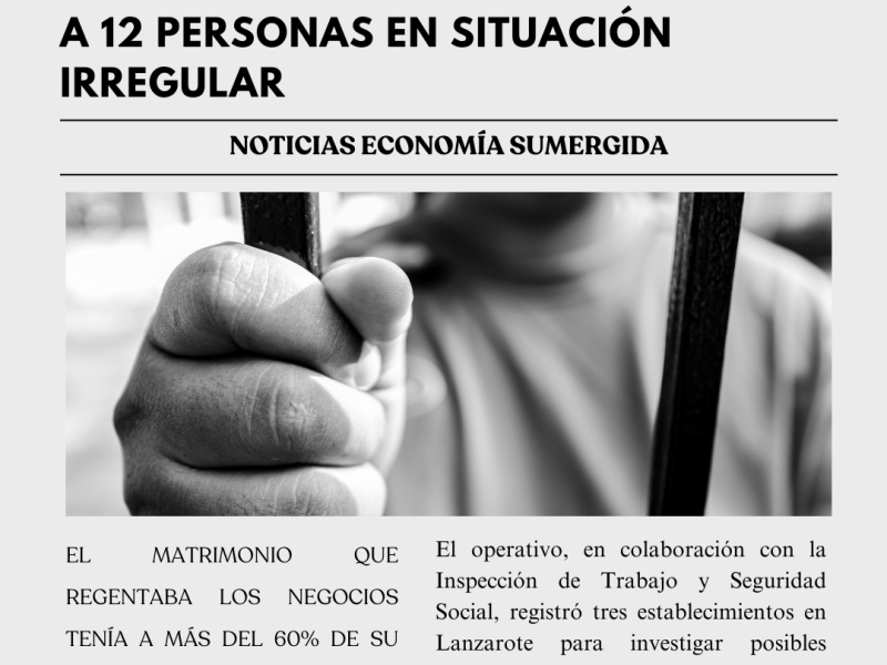 Detenido un matrimonio en Lanzarote por tener trabajando a 12 personas en situación&nbsp;irregular